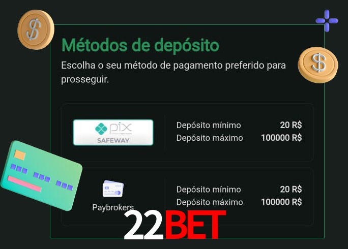O cassino 22Bet oferece uma grande variedade de métodos de pagamento